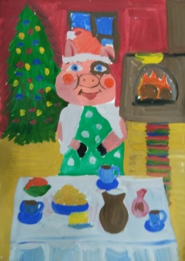 Свинка готовит угощения к новогоднему столу